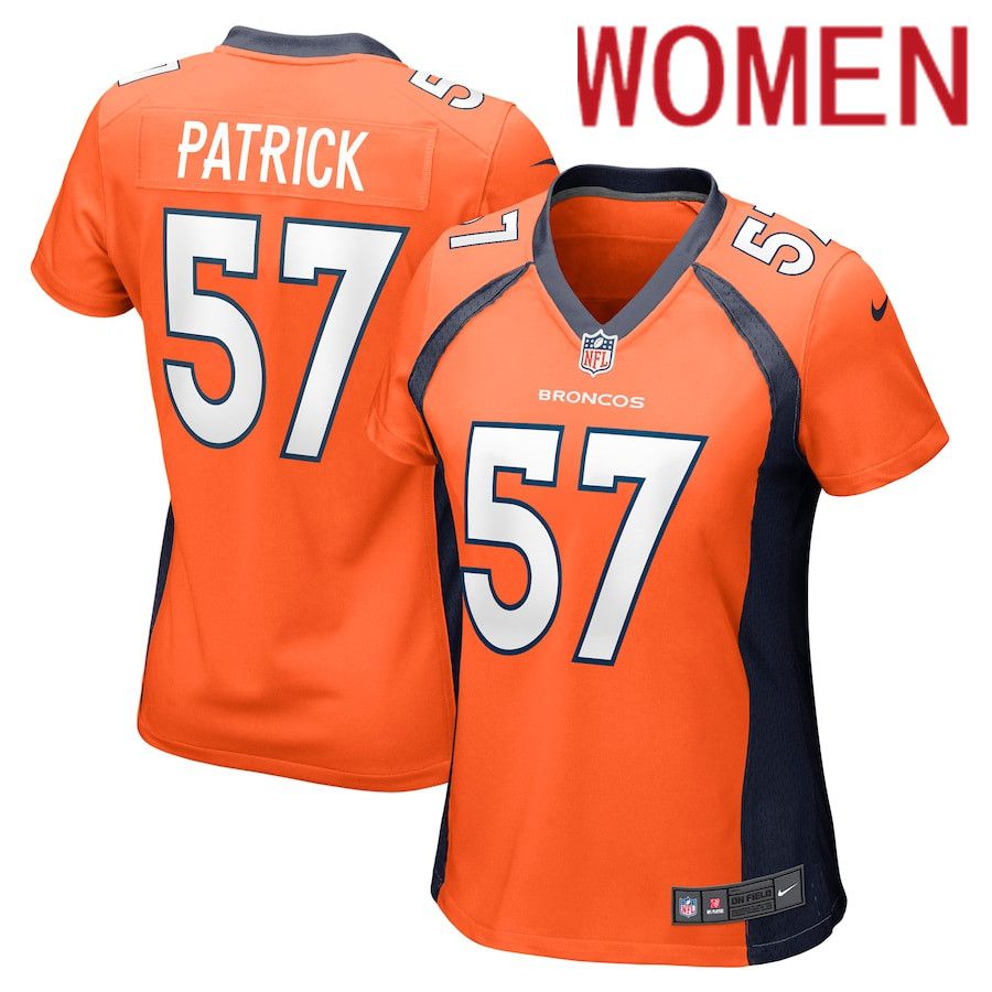 Women Denver Broncos 57 Natrez Patrick Nike Orange Nike Game NFL Jersey